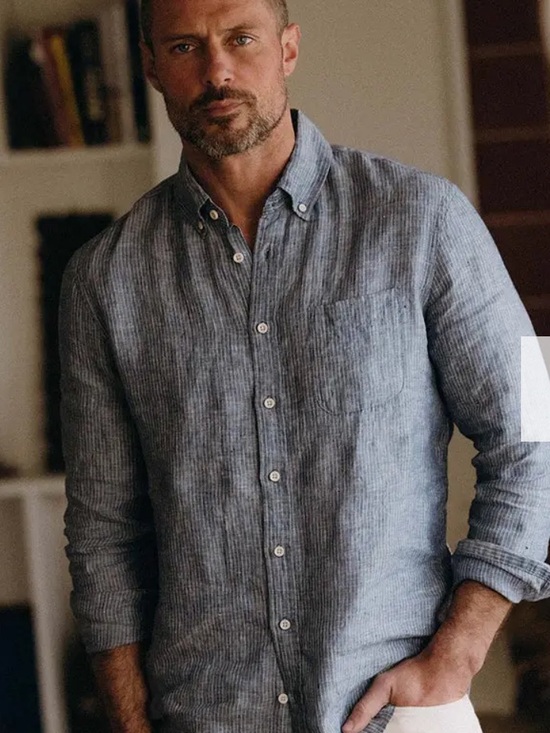 Taylor Stitch Other - Jack Shirt- Sky Stripe Linen